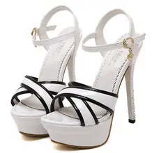 Size 4~8 Platform Summer Women Shoes Crystal High Heels Shoes New 2016 Golden Women Pumps zapatos mujer (Check Foot Length)