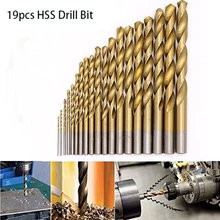 19pcs HSS Drill Bit Set Titanium Coated Twsit Drill Bits 1-10mm Straight Shank Twist HSS Drilling Power Tools Accessories Tools 19pcs HSS Drill Bit Set Titanium Coated Twsit Drill Bits 1-10mm Straight Shank Twist HSS Drilling Power Tools Accessories Tools