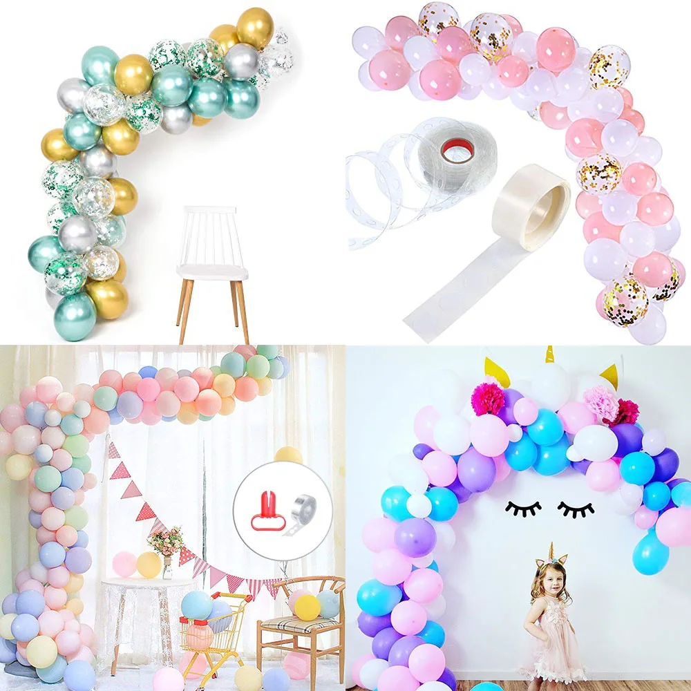 1m Balloon Sticks Holders Balloons Accessories Balloon Arch Chain Ballons Stand Kit Ring Clips Birthday Party Wedding Decors