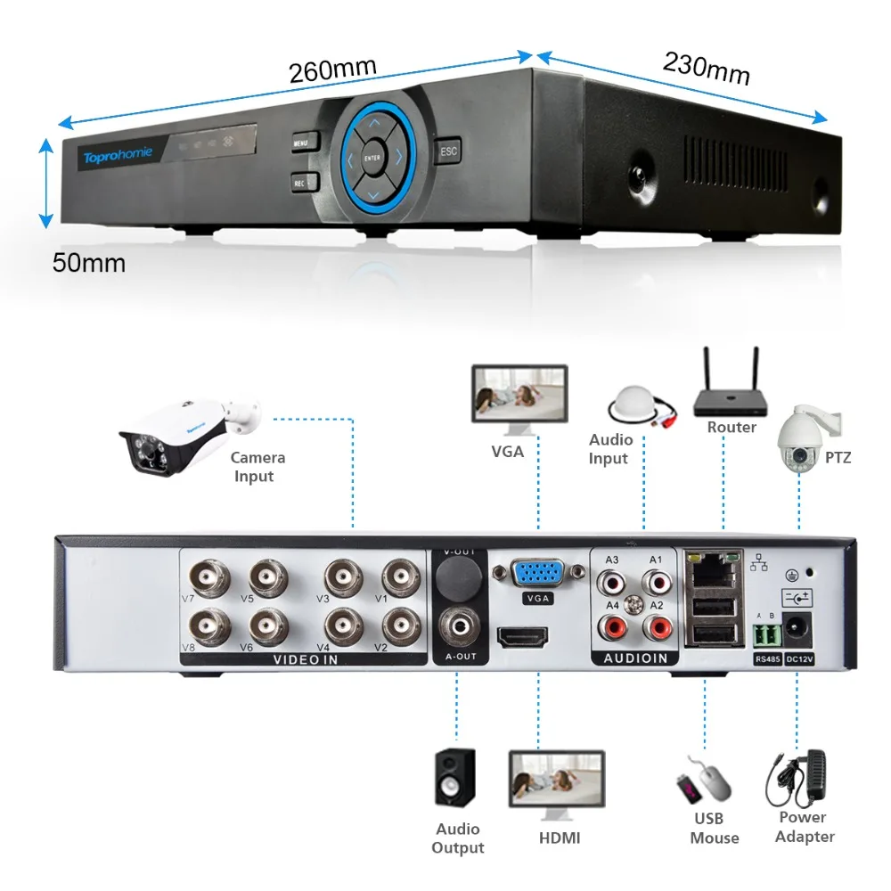8ch CCTV AHD DVR Системы 8 шт. 4MP HD 2592*1520 IP66 Водонепроницаемая Для дома и улицы