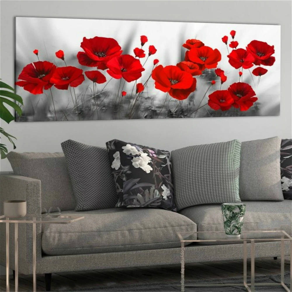 Home Decor Poppy Flower Art//Canvas Print Poster Wall Art