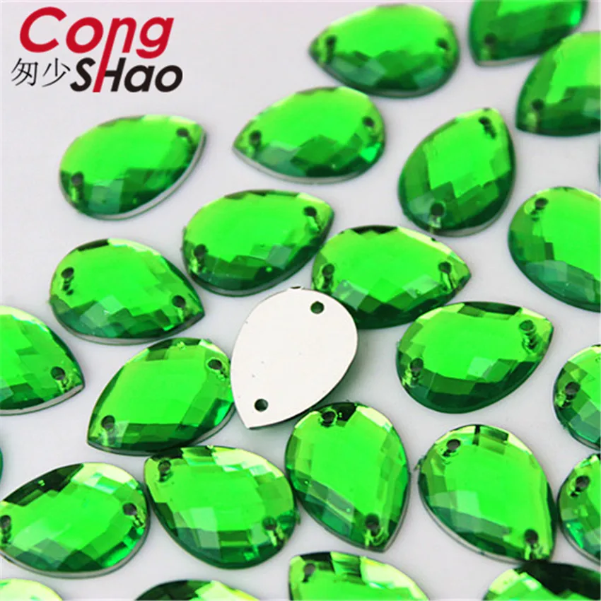 Цветные акриловые стразы Cong Shao ZZ601 с плоской задней стороной 50 шт. 10*14 мм Отделка