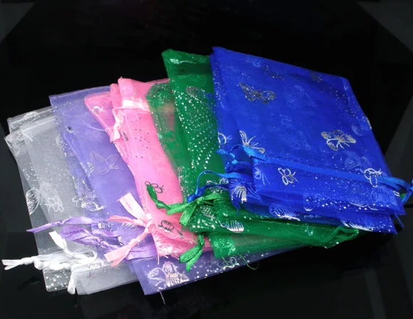 

Doreen Box hot- 50 Mixed Butterfly Organza Wedding Gift Bags 16x13cm (B06423)