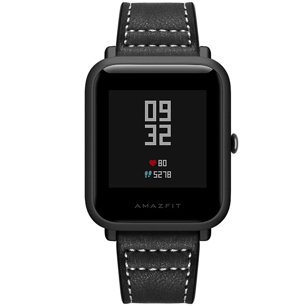 AMAZFEEL 20 мм ремешок из натуральной кожи для Xiaomi Huami Amazfit Bip BIT Смарт-часы браслет для Xiaomi Amazfit ремешок