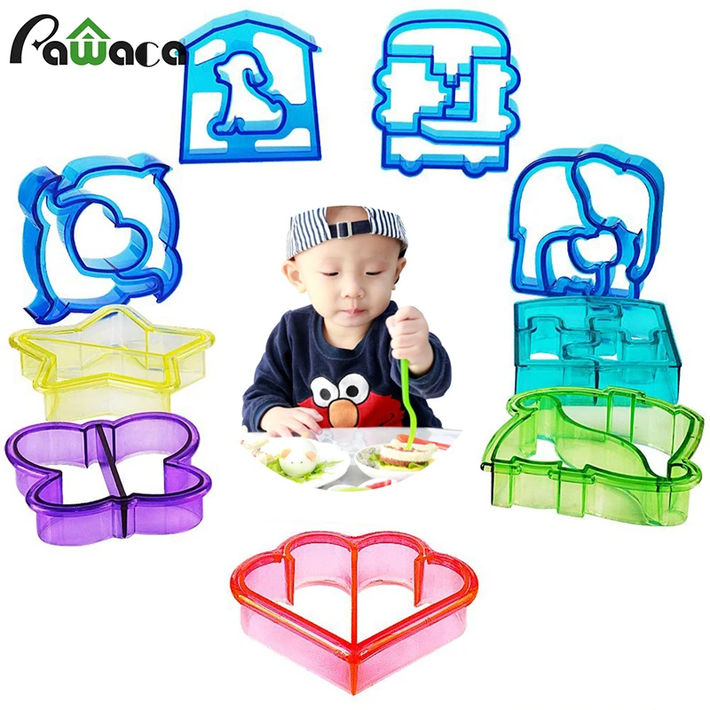 

9pcs/lot Sandwich Cutters Mold Crust Cutter Toast Cookie Cutters Baking Bread Presses Set for Kids Lunch Maker DIY Cute Shape