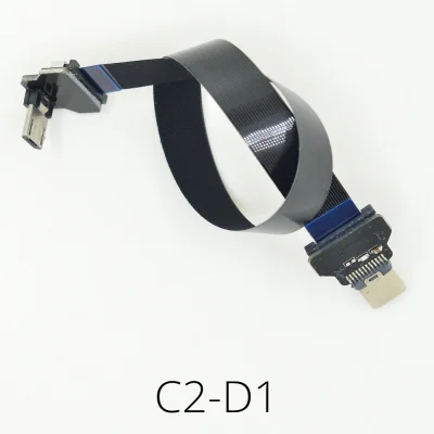 FFC USB-C OTG USB кабель 2,0 micro USB для USB type-c Мужской FPV плоский тонкий ленточный FPC кабель для бесщеточного ручного карданного сервопривода - Цвет: C2-D1