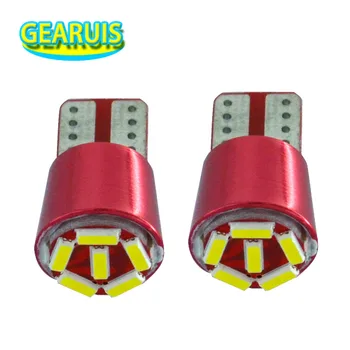 

100pcs car Auto LED T10 Non polarity 6 smd 4014 led 0.11A 194 168 W5W 6smd Car Side Wedge Light door reading Lamp Bulb White 12V