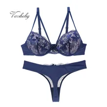 Varsbaby женские сексуальные ультра-тонкие пуш-ап цветочные кружева нижнее белье стринги лук бюстгальтер наборы