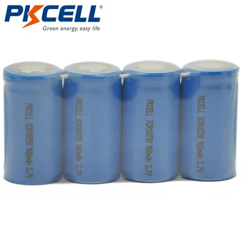 

4PCS/LOT PKCELL ICR 18350 Lithium ion Battery 3.7V 900mAh Rechargeable Li-ion Batteries Bateria Baterias Flat Top