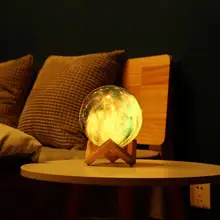 Цветной 3D принт Звезда Луна лампа цвет полное изменение сенсорный USB светодиодный ночной Светильник Галактическая лампа домашний декор креативный подарок ночник