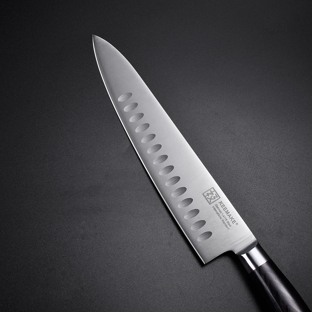 SUNNECKO 8,5 дюймов нож шеф-повара Santoku немецкие 1,4116 стальные лезвия кухонные ножи повара сильная твердость цветная деревянная ручка