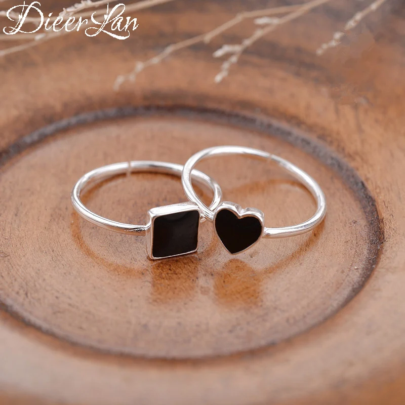 

Trendy Bohemian Vintage 925 Sterling Silver Love Heart Rings for Women Wedding Engagement Antique Ring Christmas Gift Anillos
