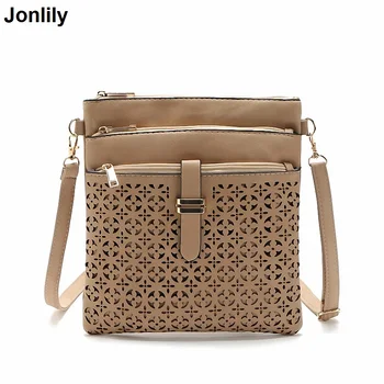 

Women Hollow Out Messenger Bag Leather Women Handbag Leather Fashion PU Leather Shoulder bag cross body bag Cool SLI-388