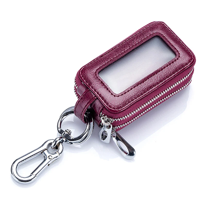 EASTNIGHTS Автомобильный держатель для ключей, органайзер из натуральной кожи, чехол для ключей, мужской брелок, кошелек для монет, женская сумка для ключей на молнии TW2908 - Цвет: rose