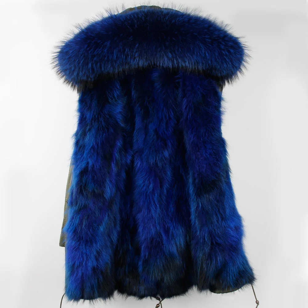 Длинные зимняя куртка женские Пиджаки толстые парки Енот натуральный мех воротник пальто с капюшоном теплая Натуральная мех енота лайнер