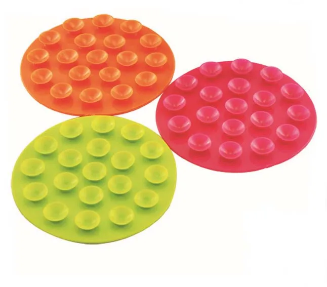 New Anti-slip baby suction cup mats 19 holes Two sidedtableware sucker mats coaster Bowl dish bowl cup non-slip pad coaster