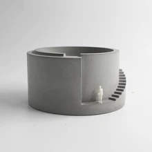 Creative concrete material desktop small flower pots Personality have staircase storage decorative plant pots