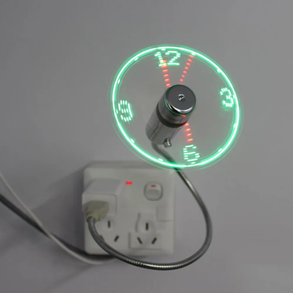 New USB Gadget Mini Flexible LED Light USB Fan Time Clock ...