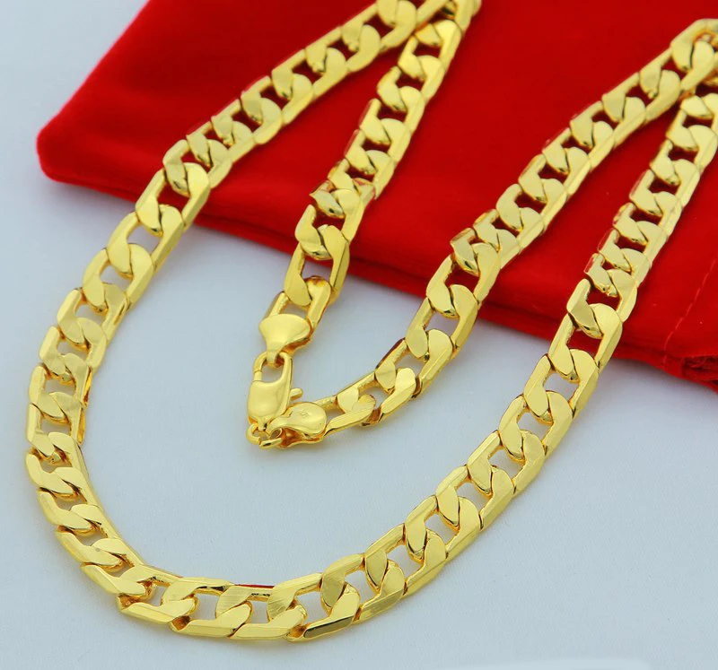 Высокое качество 24K золотые ожерелья ювелирные изделия цепь, мужские ожерелья