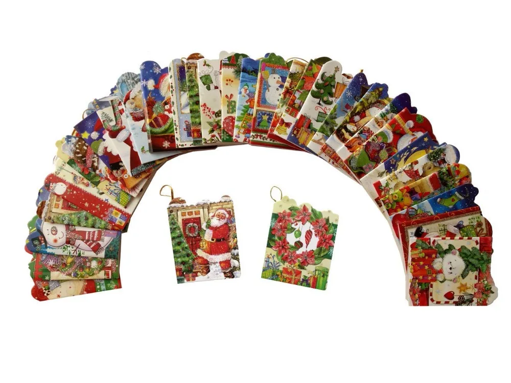 

32Pcs Assorted Christmas Santa Claus Mini Greeting Cards Pack Blank Message Card Party Gift Card