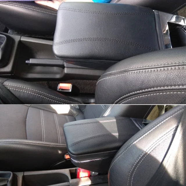 Black thread Для Skoda Rapid Spaceback 2013- автомобильный подлокотник коробка для хранения центр с подстаканником пепельница подлокотник вращающийся автомобиль-Стайлинг - Название цвета: Black thread