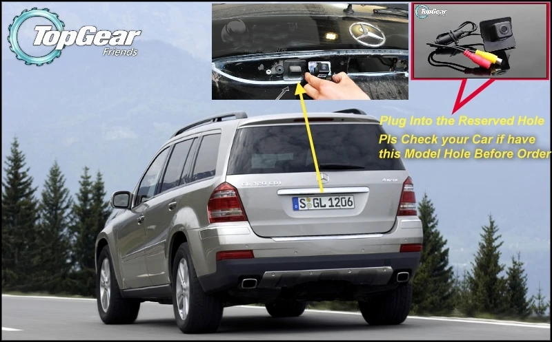 

Original Reserved Hole Car Camera For Mercedes Benz MB GL X164 GL350 GL450 GL500 GL550 Rear View Back Up CCD RCA Camera