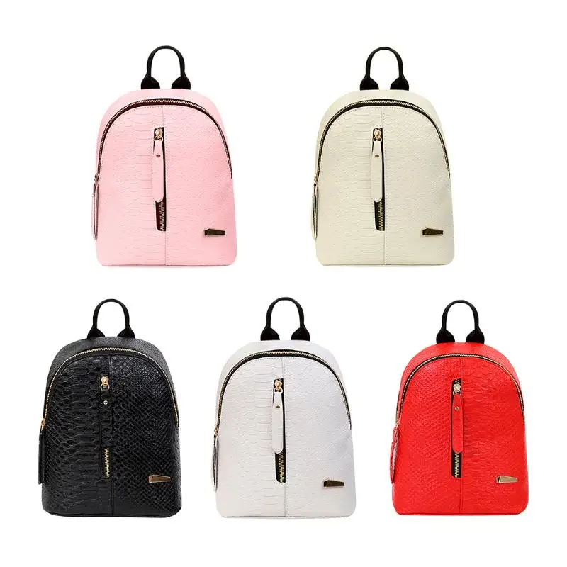 

Alligator 2018 New Fashion Women PU Leather Pattern Backpack Luxury School Bag Simple Mini Travel Rucksack BackPack
