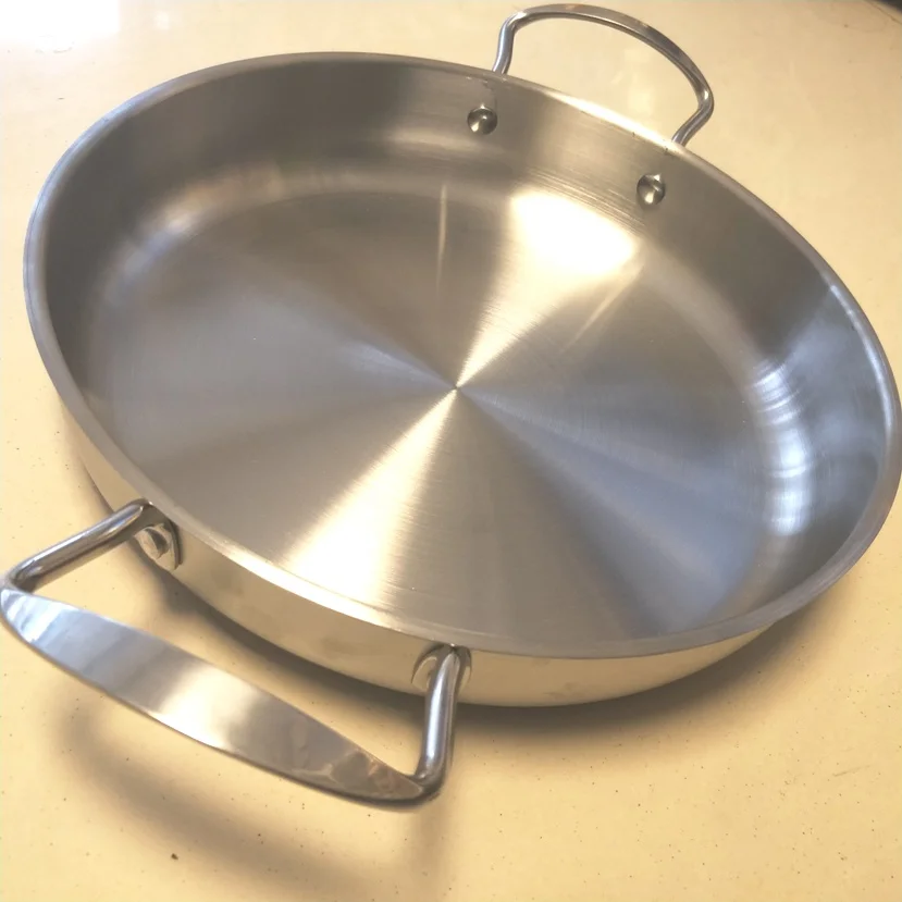 Внутренний диаметр 26 см, сковорода жаровни и сковороды гриль из нержавеющей стали без покрытия.(Диаметр: 26 см
