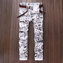 Four seasons can wear European trend straight cotton jeans fashion trousers large yards Slim motorcycle jeans biker men jeans