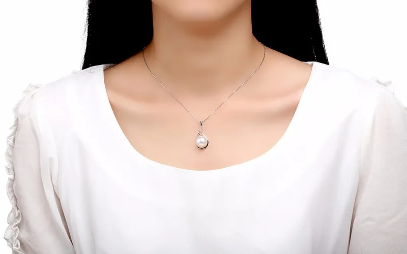 Sinya sterling silver necklace freshwater pearl pendant choker tz10063p (13)