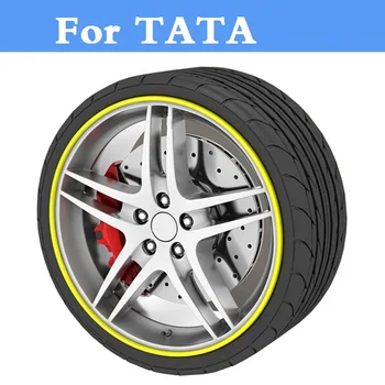 

8M/Roll Auto Wheel Hub Tire Sticker Car Decor Styling Protection For TATA Aria Indica Indigo Nano Safari Sumo