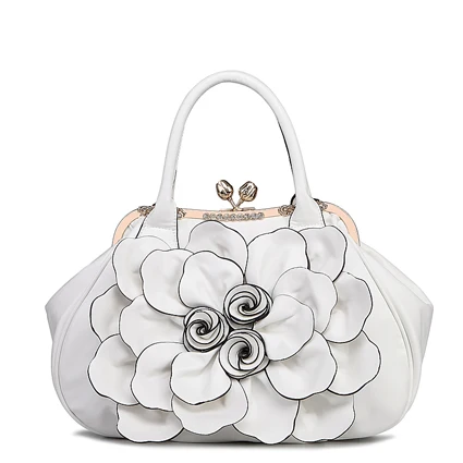 Сумки qiaoduo Feminina роскошные сумки женские сумки дизайнерские цветы из искусственной кожи розовые сумки через плечо для женщин Bolsas - Цвет: white