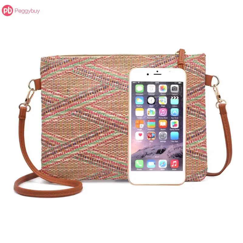 الرجعية بوهو يد المرأة نسج حقيبة ساع الشاطئ الأزياء مخلب عارضة محفظة Crossbody سستة حقائب بولسا الأنثوية