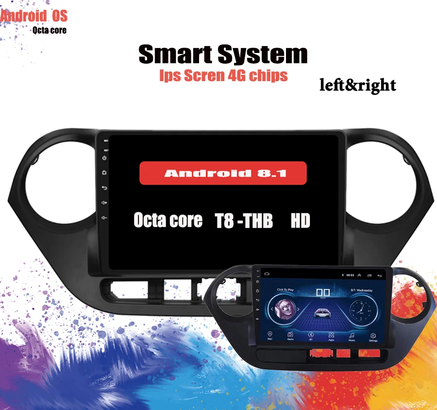 Flash Deal Android 9.1 Octa Core 4GB RAM For Hyundai I10 2014-2017 2018 Car DVD Player GPS Glonass Map DsP Radio Bluetooth Cassette System 2