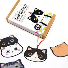 1 комплект Красивая карточка с кошкой набор художественный бумажный Набор закладок Подарочный пакет с Красной веревкой