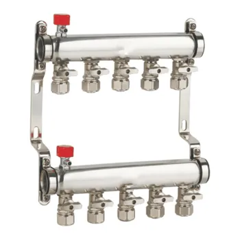 

DN25 2-9 ways stainless steel Underfloor Heating Manifold household floor heating system accessories heating water manifold