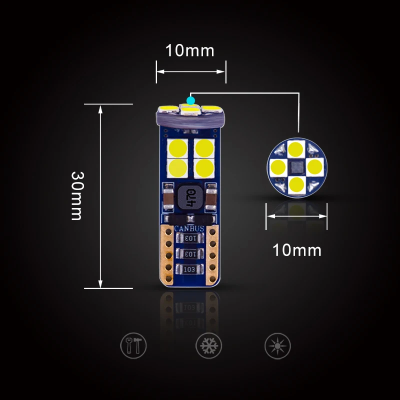 2 шт. автомобильные светодиодсветодиодный Лампы Canbus T10 W5W 194 12 В 3030 18SMD|Сигнальная