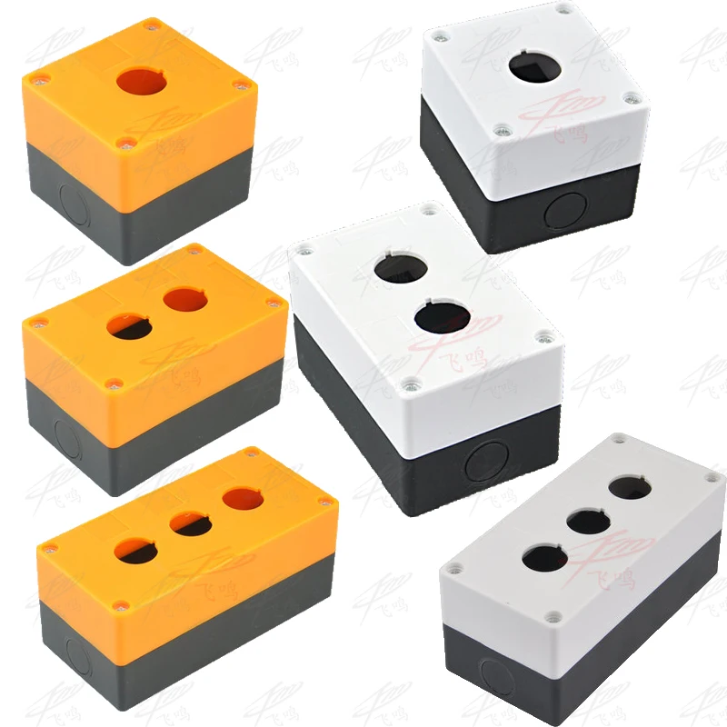 

22mm Hole push-button switch box Yellow White 1Hole 2Hole 3Hole