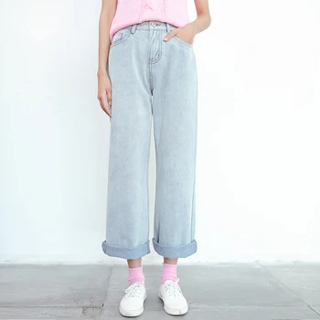 

New arrival female women's high waist jeans pants denim plus size XL Casual pant Cowboy Pants Staight Jeans
