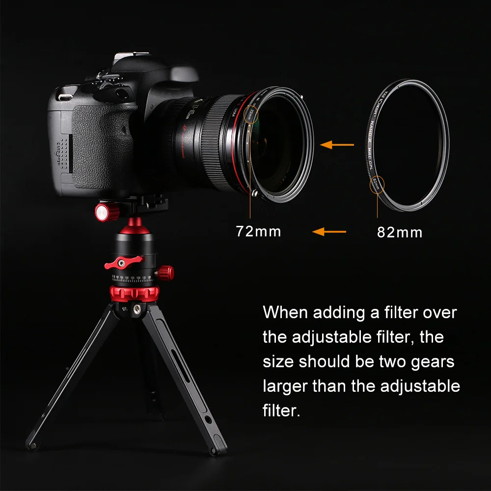K& F CONCEPT 2-в-1 Регулируемая из алюминиево-магниевого сплава с круговым поляризационным фильтром переменной объектив фильтр 67 мм/72 мм фейдер 5-Stop ND2-ND32 для Canon sony Nikon Камера