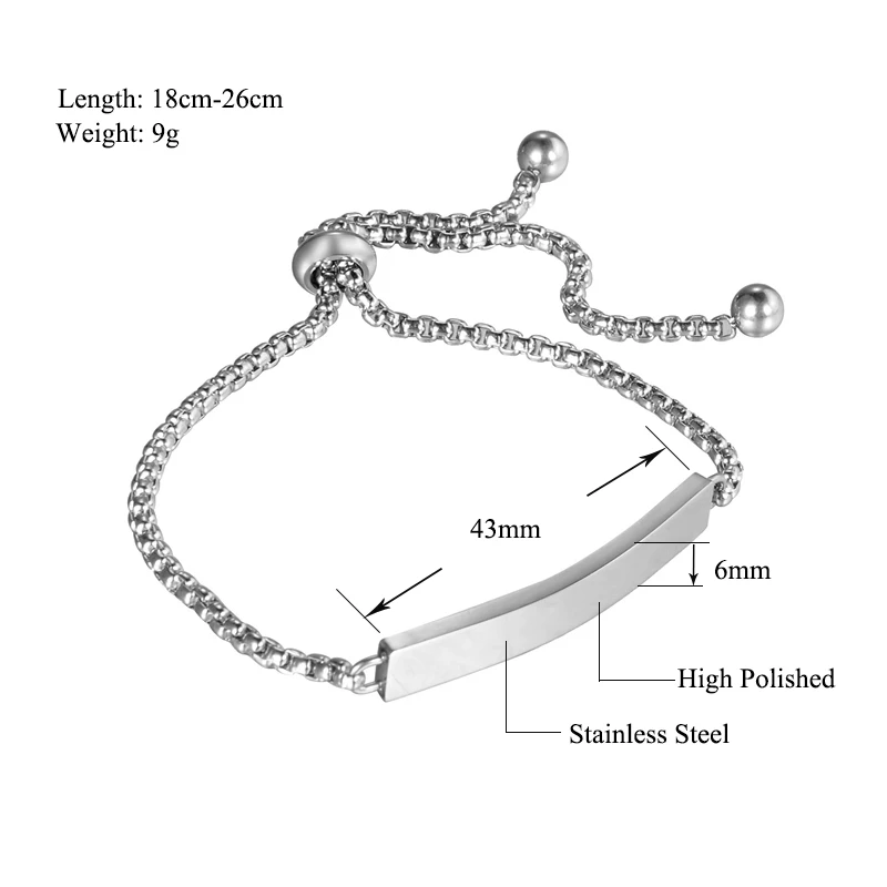 Уникальные браслеты с гравировкой на заказ для женщин, нержавеющая сталь, индивидуальный ID браслет, логотип, гравировка имени, браслеты для женщин