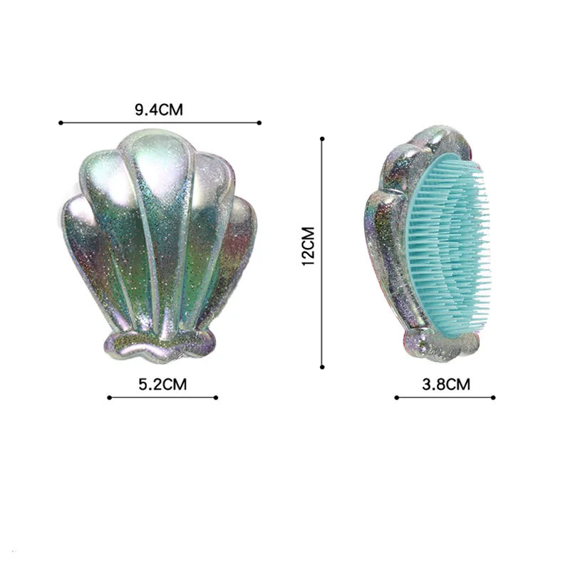 Креативный зеленый гребень в форме ракушки новая защита окружающей среды анти-завязанный детский гребень для волос портативный