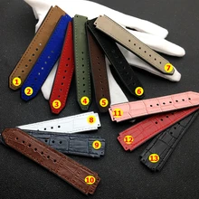 Выпуклый ремешок из коровьей кожи, резиновый ремешок для часов Hublot, женский ремешок для часов, 15*21 мм, ремешок на запястье, 18 мм, пряжка, концентратор, логотип на инструментах