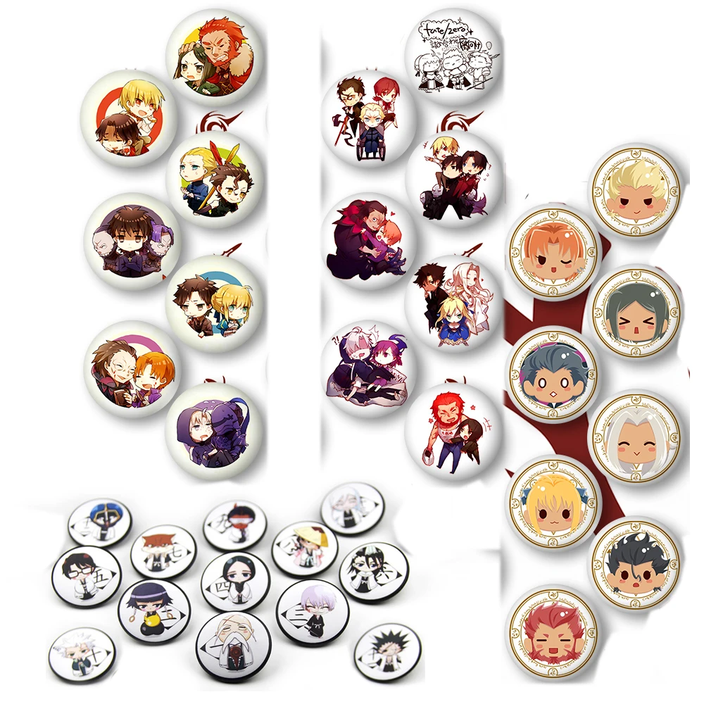

Anime Fate Zero Cosplay Badges Saber Cartoon Printed Brooch Pin Bleach Captian Cute Collection Badge Backpack Clothes Decoration