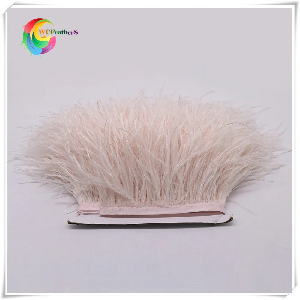 1 м Высокое качество реального обрезки страусовых перьев 8-10 см для юбки/платья/костюм лента отделка из перьев DIY вечерние ремесла - Цвет: O1 Lotus pink