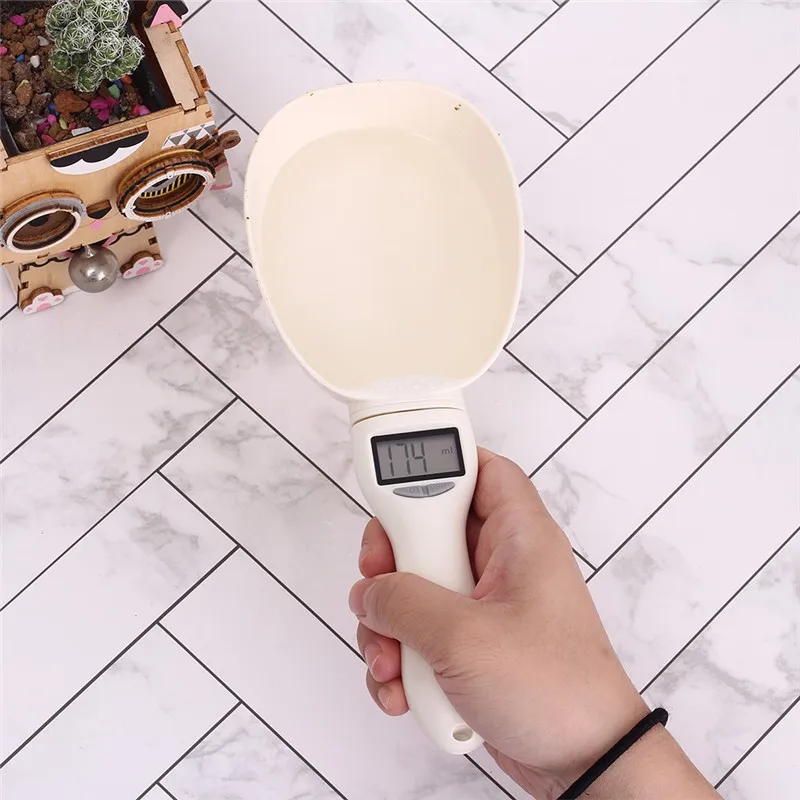 800G 0.1G Pet Food Water Measuring Spoon Cup with Led Display Kitchen Scale Scoop Portable Removeable Pet Feeding Supplies7