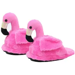 Тапочки с Фламинго Детские Зимние теплые плюшевые для маленьких мальчиков и девочек шлёпанцы женщин новый хлопок Детская домашняя обувь