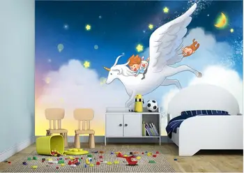 

3d wallpaper custom mural non-woven 3d room wallpaper Whitehorse Star, Moon cartoon paintings photo 3d wall murals wallpaper