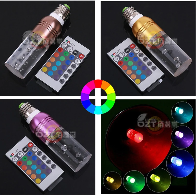 Светодиодный светильник E27 E14 GU10 3 вт светодиодный RGB 16 цветов сменная лампа + пульт