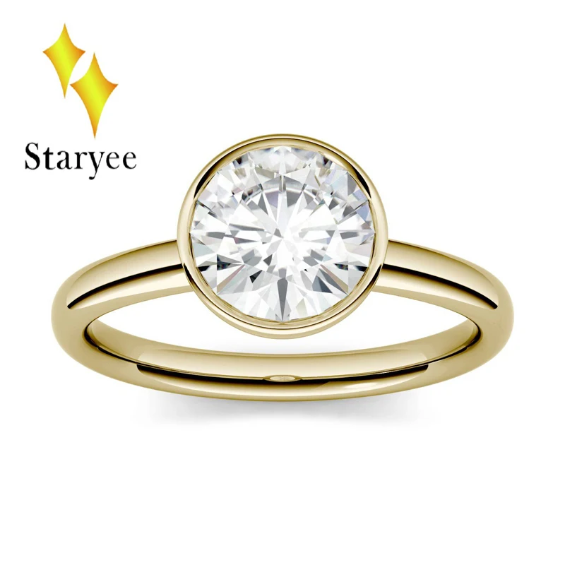 STARYEE 1,0 ct 6,5 мм Выращенный в лаборатории Муассанит Подлинная платина PT950 Excell огранка алмаз обручальное кольцо ювелирные украшения для женщин